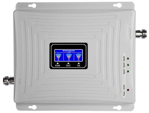 White 4G 5G tri-band signal booster for multiple operators