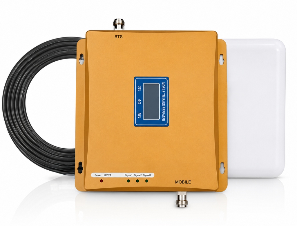 Premium Gold Tri-Band 4G 5G Signal Booster Coverage Kit for Home Hyderabad